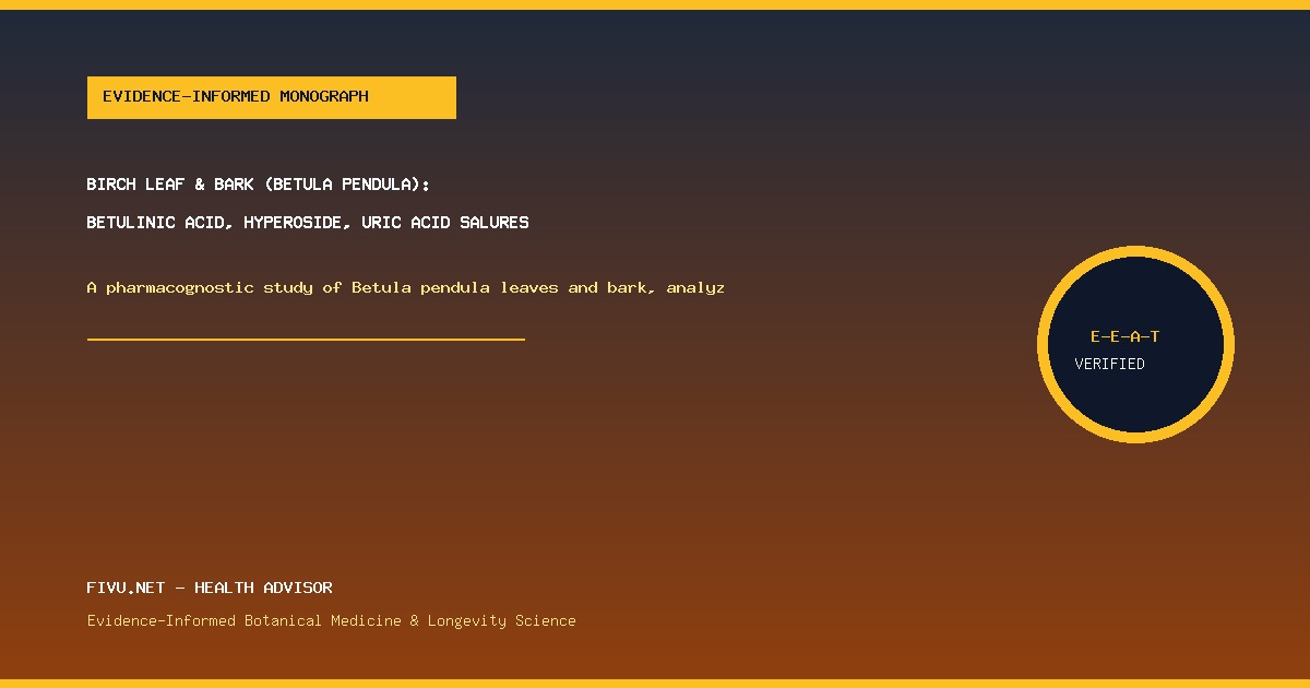 Birch Leaf & Bark (Betula pendula): Betulinic Acid, Hyperoside, Uric Acid Saluresis & Non-Irritating Renal Irrigation