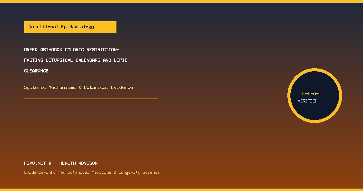 Greek Orthodox Caloric Restriction: Fasting Liturgical Calendars and Lipid Clearance