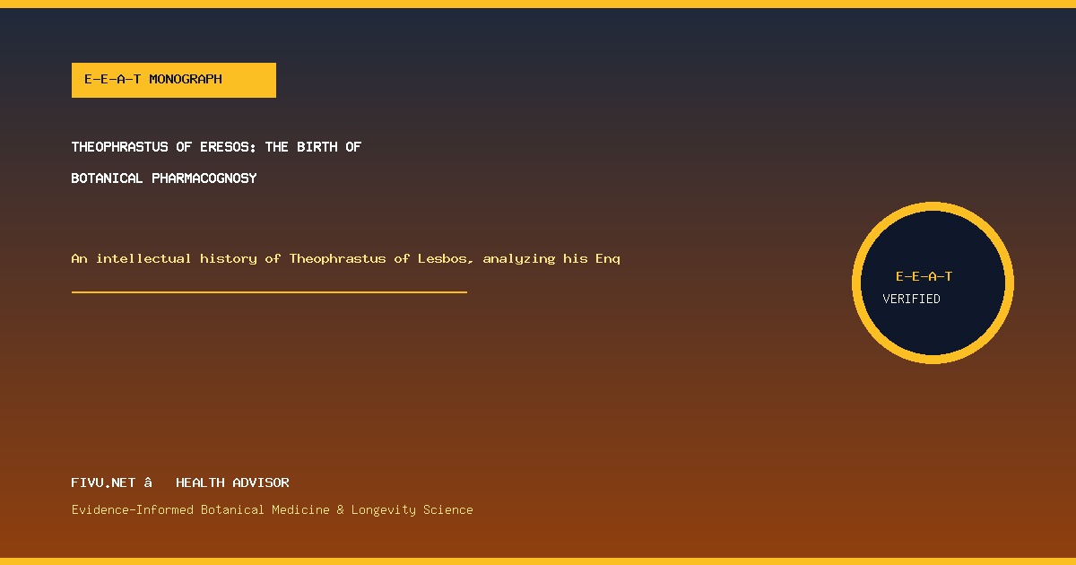 Theophrastus of Eresos: The Birth of Botanical Pharmacognosy