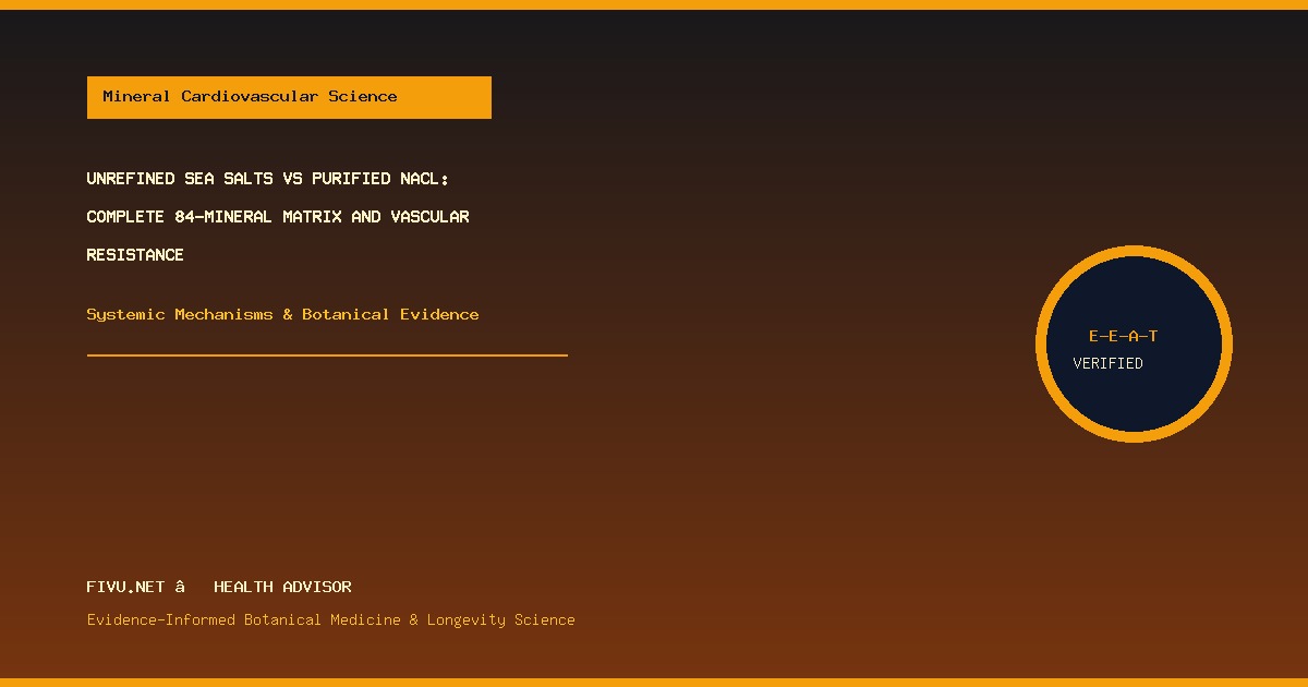 Unrefined Sea Salts vs Purified NaCl: Complete 84-Mineral Matrix and Vascular Resistance