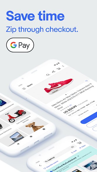 eBay app save time with Google Pay.