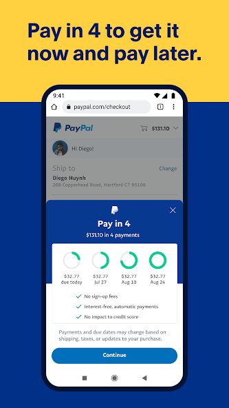 PayPal app pay in 4.