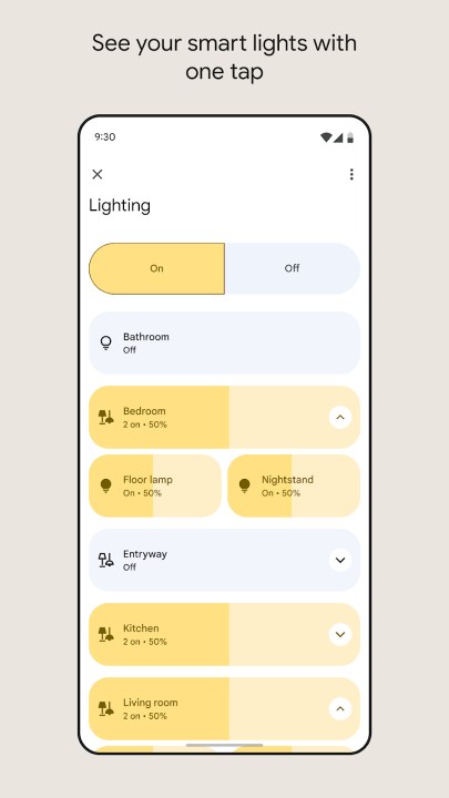 Controling lights in Google Home.