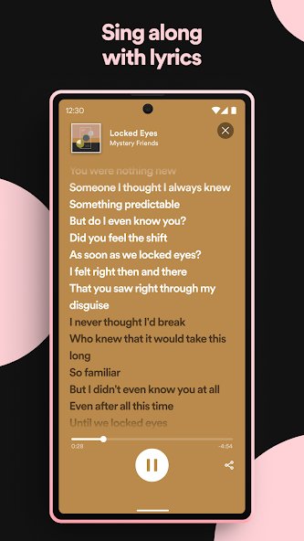 Spotify sing along with lyrics.