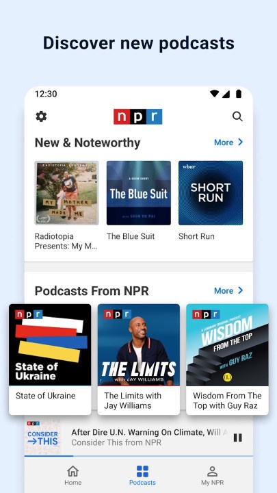 Podcasts on the NPR app.