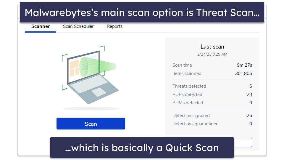 5. Malwarebytes Free — Minimalistic Virus Scanner