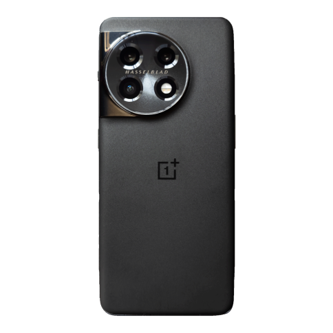 oneplus11 device in black transparent background showing only back side 