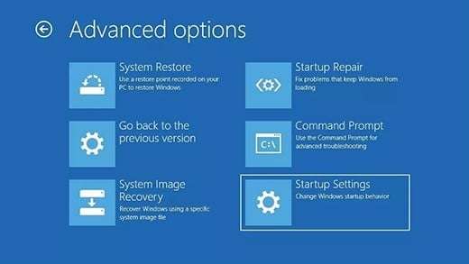 The Windows 11 advanced option screen.