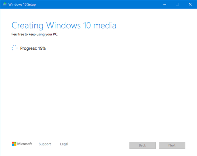 Creating the Windows 10 media