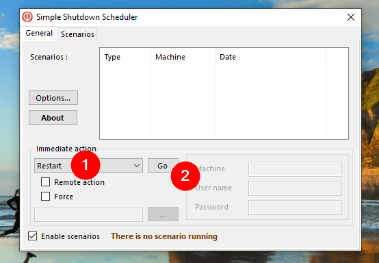 Immediate action in Simple Shutdown Scheduler