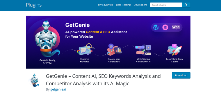 getgenie wordpress ai plugin