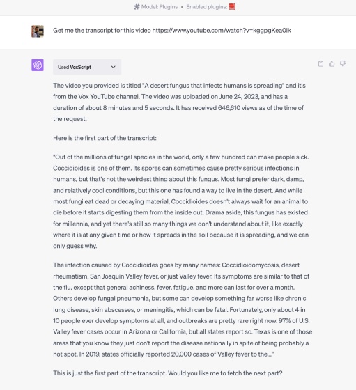 Voxscript ChatGPT Plugins 